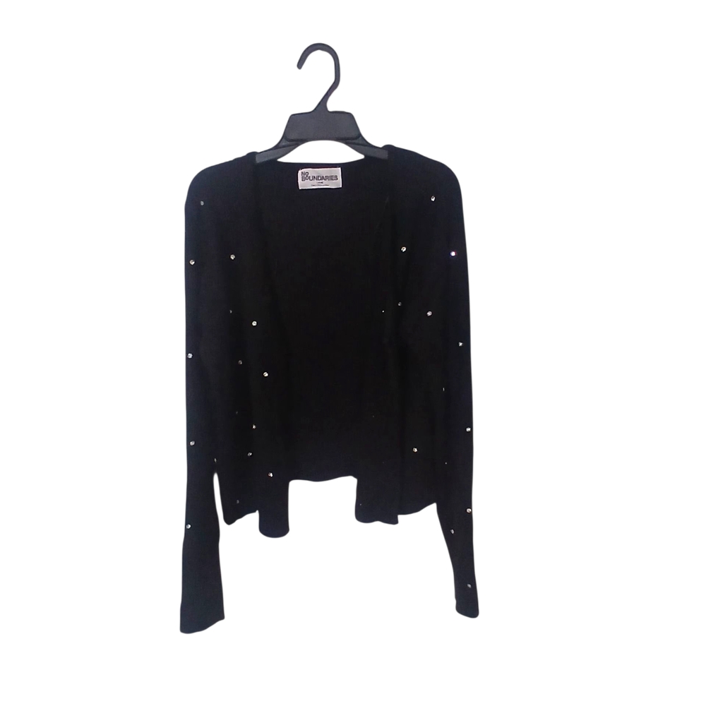 No Boundaries Black Cardigan with Embellishments